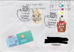 Australia COVID-19 Vaccine Coronavirus Pandemic Year Of Tiger China Town Année Du Tigre Puddling Customs Douane CN22 - Cartas & Documentos