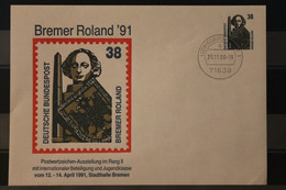 Deutschland 1991; Briefmarken-Ausstellung Bremer Roland '91, Bremen - Privatumschläge - Gebraucht