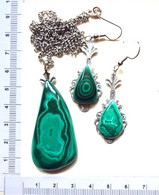 BIJOUX EN MALACHITE....PENDENTIF ET BOUCLES D' OREILLES - Sonstige & Ohne Zuordnung