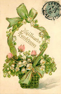 MUGUET Panier De Fleurs Muguet * CPA Illustrateur Gaufrée Embossed 1907 * Mai Fête * Meilleures Tendresses - Bloemen