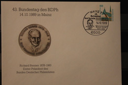 Deutschland 1989; 43. Bundestag Des BDPh, Sonderstempel Mainz - Privé Briefomslagen - Gebruikt