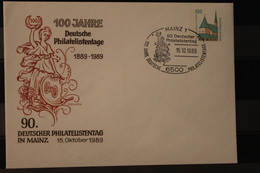 Deutschland 1989; 90. Philatelistentag, Sonderstempel Mainz - Private Covers - Used