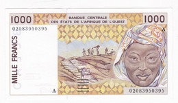 Côte D’Ivoire 1000 Francs 2002 A - Banque Centrale Des Etats De L'Afrique De L'Ouest. - Elfenbeinküste (Côte D'Ivoire)