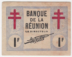 Banque De La Réunion. Gouvernement De La France Libre. 1 Franc 1943 .Croix De Lorraine. Rare - Reunion