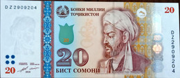 Tajikistan 20 Soomi 2018 DZ Replacement Unc - Tadzjikistan