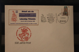 Deutschland 1989; Ganzsache 500 Jahre Post; Sonderwerbestempel Mainz - Enveloppes Privées - Oblitérées