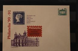 Deutschland 1990; Philatelia '90 Berlin, Postmuseum; Mit Zudruck - Enveloppes Privées - Neuves