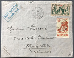 AOF N°18 Et Mauritanie N°133 Sur Enveloppe TAD COTONOU Dahomey - (A1256) - Covers & Documents