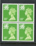 GREAT BRITAIN - 1991  WALES  18p  BLOCK OF 4  MINT NH  SG W48 - Non Classificati