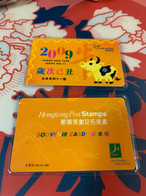 Hong Kong Greeting New Year Card Monkey Issued By Post Office - Entiers Postaux