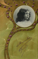 Jugendstil * CPA Gaufrée Embissed Art Nouveau * Dorure Enfant Médaillon Bijoux - Voor 1900