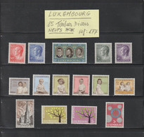 LUXEMBOURG - DIVERS  - 15 Timbres Neufs ** - Voir Les 2 Scannes - Autres & Non Classés