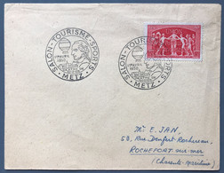 France N°851 Sur Enveloppe Cachet SALON - TOURISME - SPORTS / METZ 1.4.1950 - (A1277) - 1921-1960: Modern Tijdperk