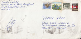 8887FM- FLYING SQUIRREL, BLUEBERRY, FLAG STAMPS ON COVER, 1994, CANADA - Lettres & Documents