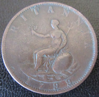 United Kingdom - Monnaie Half-Penny George III 1799 Britannia Avec De Beaux Restes ! - C. 1/2 Penny