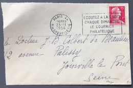 France N°1011 Sur Enveloppe + Vignette Maréchal Joffre Au Verso - (A1281) - 1921-1960: Modern Tijdperk