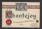 Etiquette De Vin De Table Année 60/70 -  Chantejoy -   Theme Musique  -  Jules Alby à Sète  (34) - Musica