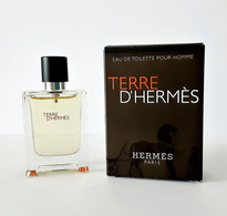 Miniatures De Parfum  TERRE D’HERMÈS  De HERMES   EDT   12.5  Ml + BOITE - Miniatures Hommes (avec Boite)