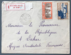 Nouvelle Calédonie N°144 Et 157 Sur Enveloppe TAD NOUMEA 15.9.1937 Pour Dakar, AOF - (A1379) - Cartas