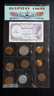 EGYPTE POCHETTE DE 9 MONNAIES + 1 BILLET - Lots & Kiloware - Coins