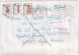 1985 - TAXE INSECTES De LYON POSTE AUX ARMEES !! Sur ENVELOPPE De ST GERMAIN DES FOSSES (ALLIER) "REFUSE" => RETOUR - 1960-.... Covers & Documents