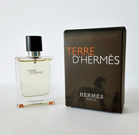 Miniatures De Parfum  TERRE D’HERMÈS  De HERMES   EDT   12.5  Ml + BOITE - Miniatures Hommes (avec Boite)