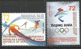 NMK 2022-01 WINTER OLY GAMES BEIJING NORTH MACEDONIA, 2v, MNH - Winter 2022: Peking