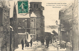 CPA Porcheville Sous La Neige Rue Principale - Porcheville