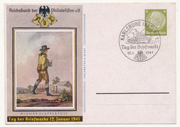 ALLEMAGNE - Entier Postal (CP) Journée Du Timbre 1941 - Karlsruhe (Baden) - Dag Van De Postzegel