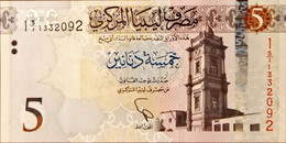 Libya 5 Dinars 5/1 Replacement Unc - Libië