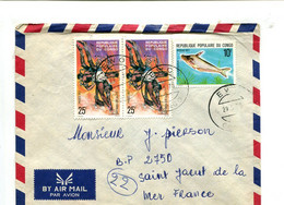 CONGO EWO 1978 - Affranchissement Sur Lettre Par Avion - Lutte / Poisson - Andere & Zonder Classificatie