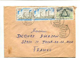 CONGO Komono 1978 - Affranchissement Sur Lettre Pour La France - Bateau / Abeille - Autres & Non Classés