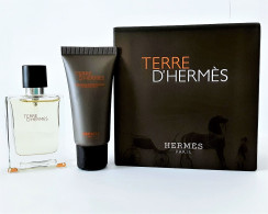 Miniatures De Parfum  COFFRET TERRE D’HERMÈS  De HERMES  MINIATURE  EDT SPRAY 12.5  Ml + EMULSION APRES RASAGE  15  Ml - Miniatures Hommes (avec Boite)