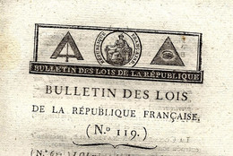 1795 LOI DE LA REPUBLIQUE FRANCAISE AN III 8 PAGES 2 Sign. Imprimées PARIS IMPRIMERIE NATIONALE Des LOIS - Gesetze & Erlasse