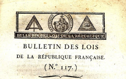 1795 LOI DE LA REPUBLIQUE FRANCAISE AN III 2 Sign. Imprimées Symbole Maçonnique PARIS IMPRIMERIE NATIONALE Des LOIS - Gesetze & Erlasse