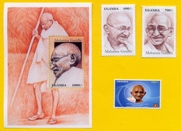 UGANDA 1997 Stamps / Souvenir Sheet And 2019 Stamp Issue GANDHI Anniversary; Postage Esp. W/ Gandhi Stamps! OUGANDA - Uganda (1962-...)