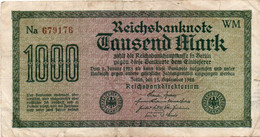 GERMANIA -1000 MARK 1922 - Wor:P-76c.3a, Ros:R-75i  - Filigrana: Maander - 1000 Mark