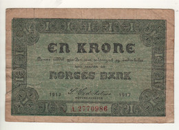 NORWAY  1 Krone   P13a   Dated 1917 - Norvegia