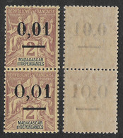 MADAGASCAR 1902 YT 51** TYPES I ET II + VARIETE - Ungebraucht