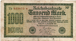 GERMANIA -1000 MARK 1922 -  Wor:P-76c.3b - Filigrana: Maander - 1.000 Mark