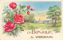 57 - MOSELLE - SARREBOURG - Carte Fantaisie Ancienne - "un Bonjour De" Léger Défaut Voir Scans Recto Et Verso (10123) - Sarrebourg