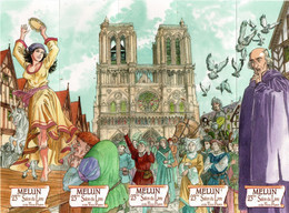 MELUN MARQUE PAGE MARQUE PAGES 5 Marques Pages Puzzle, Signet, Illustrateur CARMONA "Notre-Dame De Paris Victor Hugo" - Bladwijzers