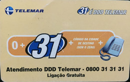 Phone Car Manufactured By Telemar In 1999 - Card Informed When The Way Of Making Long Distance Calls In Brazil Changed A - Telekom-Betreiber