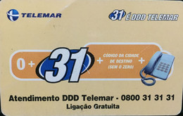 Phone Car Manufactured By Telemar In 1999 - Card Informed When The Way Of Making Long Distance Calls In Brazil Changed A - Opérateurs Télécom