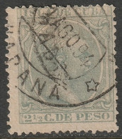 Cuba 1890 Sc 140 Ed 114 Yt 75 Used Habana Cancel - Cuba (1874-1898)