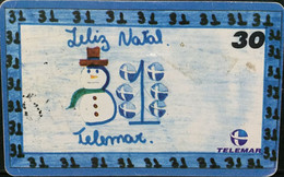 Phone Card Manufactured By Telebras In 1999 - Drawing By Amanda Caroline Fernandes De Sousa - Winner Of The Intense Chil - Weihnachten
