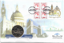 1998 Gibraltar 5 Pounds London - Millennium Coin Cover - Gibraltar