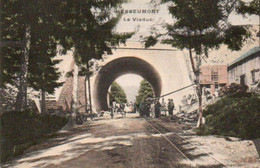 Herbeumont  Le Viaduc Attelage Rails Du Tram Animée Superbe Carte Colorisée Voyagé En 1909 - Herbeumont