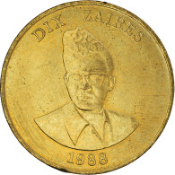 Monnaie, Zaïre, 10 Zaïres, 1988, SUP+, Laiton, KM:19 - Zaire (1971-97)