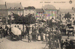 Hannut  Marché Au Bétail Super Animée Voyagé En 1921 - Hannut